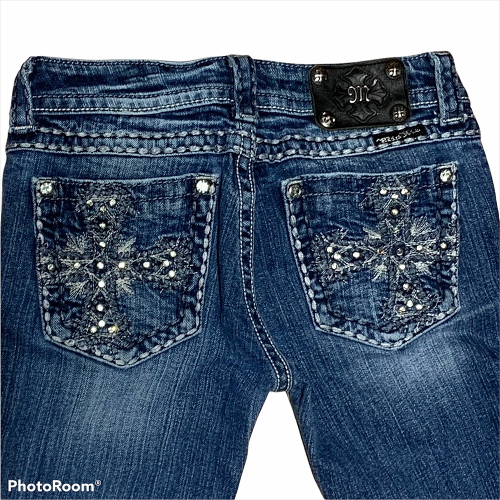 Miss Me Skinny Jeans Embroidered pockets sz 26